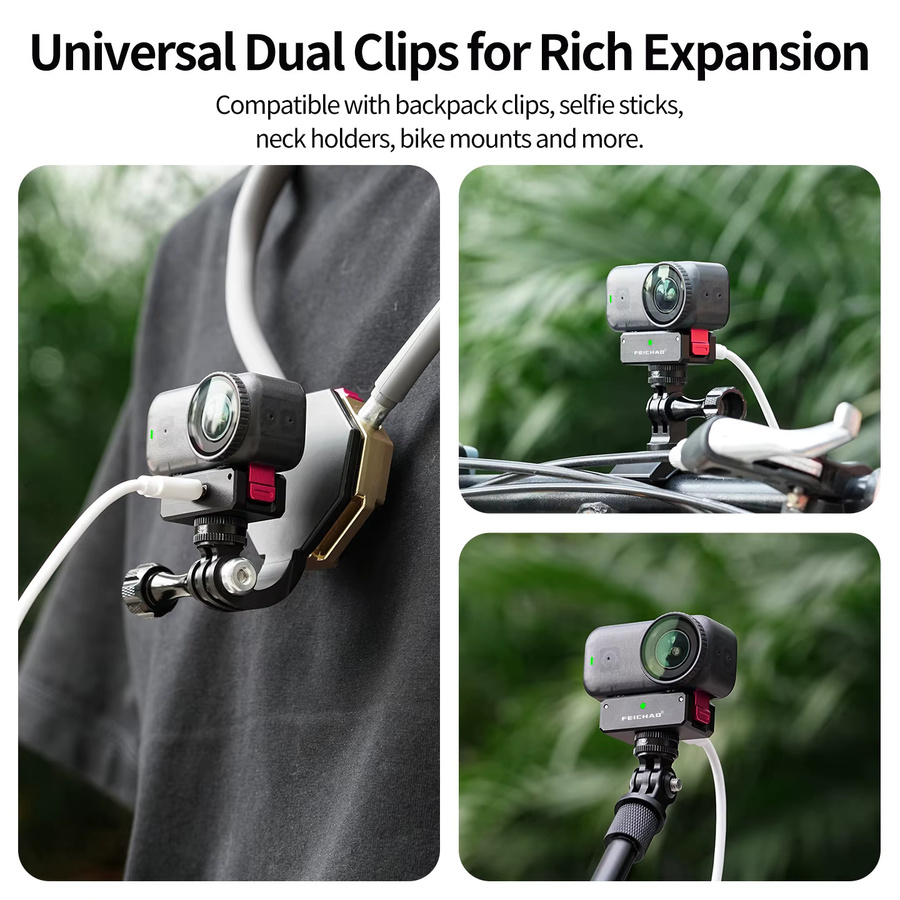DJI Magnetische Halterung mit Magnetfuß für Osmo Action Kameras in Schwarz für Outdoor-Vlogs mit 360 Grad Einstellung und Ladefunktion - Bild 4