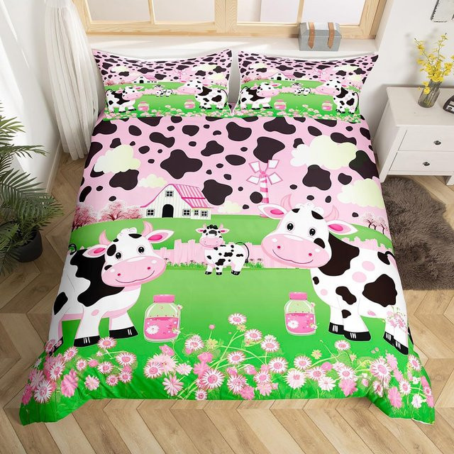 Bettwäsche-Set Your Warm Home mit Highland Cattle Motiv in Mehrfarbig, bestehend aus Bettbezug und Kissenbezügen im rustikalen Bauernhaus-Stil, B/H: 155 x 215 cm, Kissenbezüge: 50 x 70 cm - Bild 1