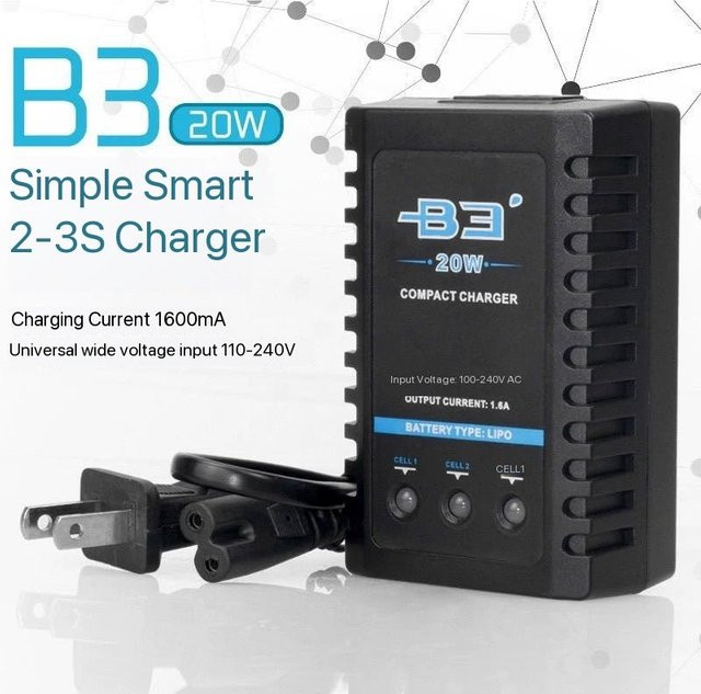 BANGSHE B3 20W Ladegerät für 2S 3S Lithiumbatterien in Schwarz - Bild 1