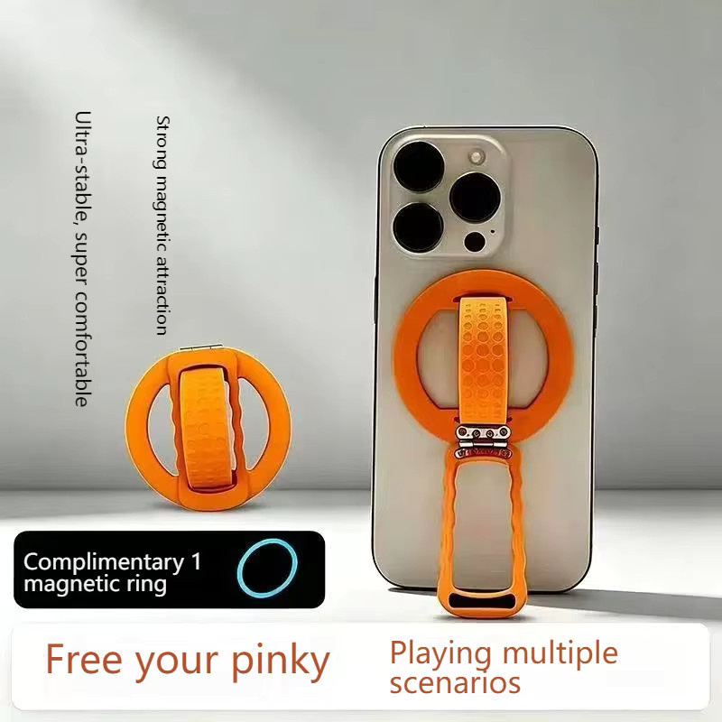 ZHANGKEJIA Magnetischer 360 Grad Metall-Silikon-Ring als universeller Telefonhalter für MagSafe, multifunktionaler Desktop-Ständer für iPhone, Samsung und Xiaomi in Gold - Bild 2