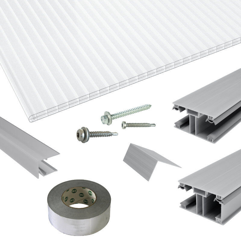 Terrassendach-Set Nova Lite von Friedrich von Lien AG mit glasklaren Polycarbonat Stegplatten und DUO Verlegeprofil, 16 mm Dicke - Bild 1