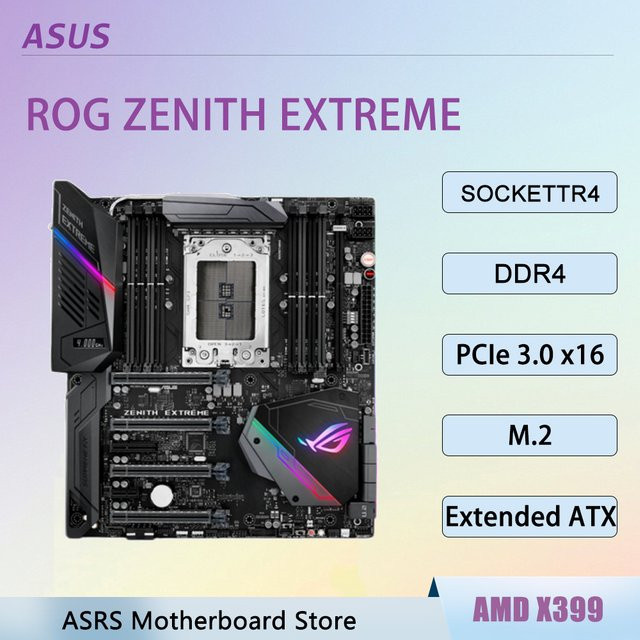 Asus ROG Zenith Extreme AMD X399 Motherboard in Schwarz mit DDR4 und Sockel TR4 Unterstützung für Ryzen Threadripper Prozessoren - Bild 1
