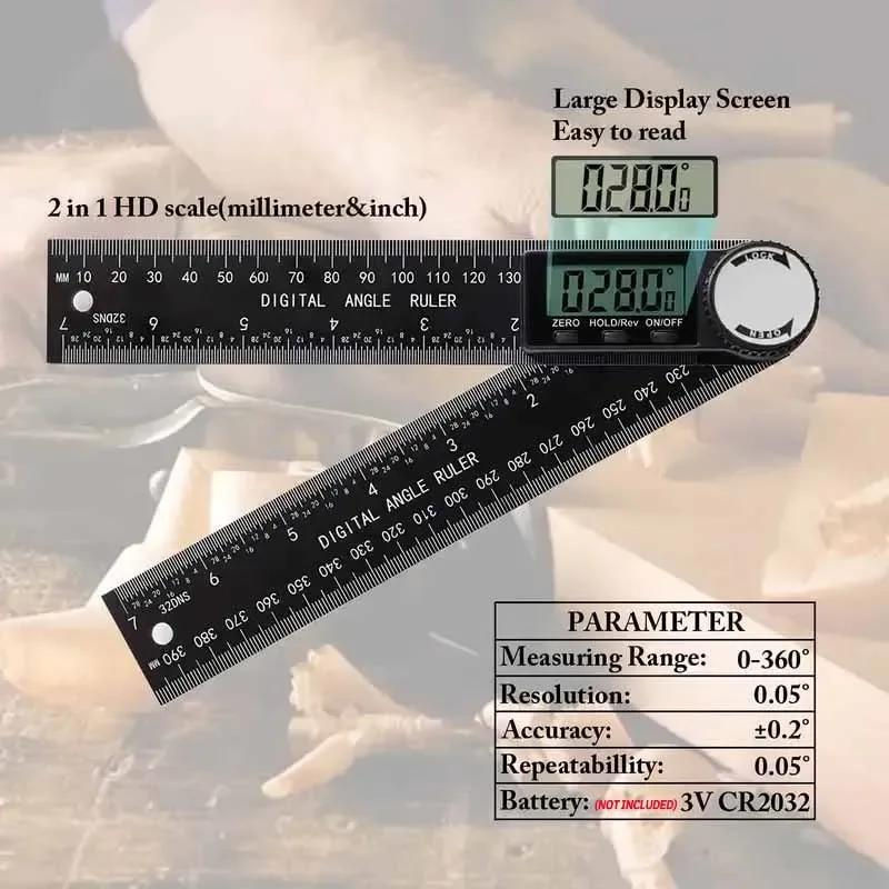 LCAuto parts 2 in 1 Digitaler Winkeldetektor und Maßstab für die Holzbearbeitung in Schwarz - Bild 3