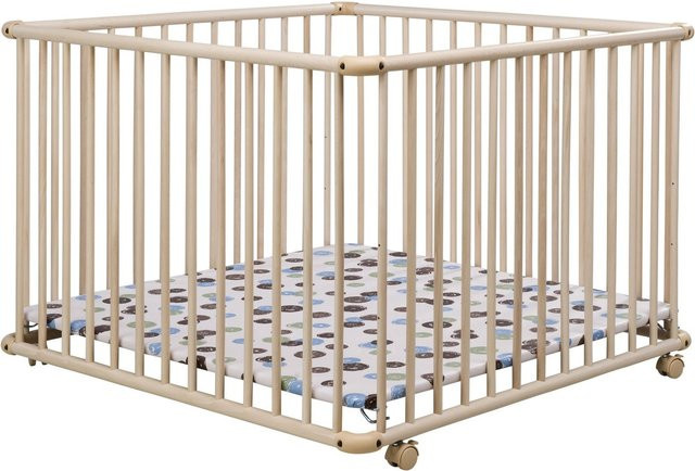 Geuther Laufgitter Belami Plus aus Buchenholz in Natur, erweiterbar und mobil auf Rollen, B/T: 76 x 97 cm oder 97 x 97 cm - Bild 1