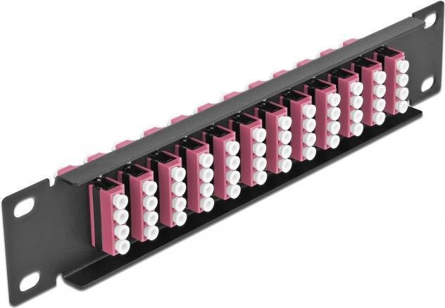 Delock Patch Panel LC MM x 48 in Schwarz, 1U, Breite: 25,4 cm - Bild 1