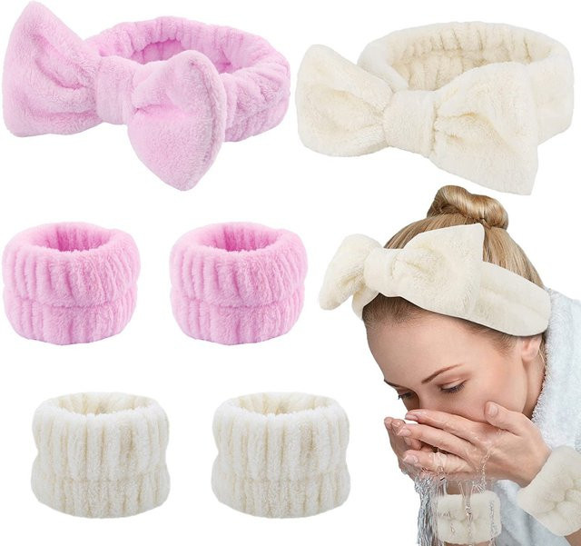 KYDZSW Stirnband und Armbänder Set, Korallen Fleece, Damen - Bild 1
