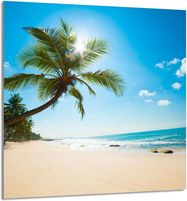 Glas-Küchenrückwand Plage mehrfarbig, rahmenlos und modern, B: 60 cm, H: 65 cm - Bild 1