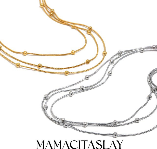 MamacitaSlay Halskette, Edelstahl, Gold, Perle, Damen - Bild 1