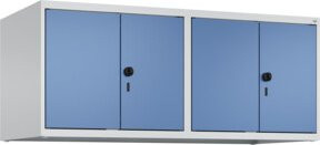 C+P Aufsatzschrank Classic PLUS mit 4 Abteilen, B/T/H: 120 x 50 x 50 cm, Sicherheits-Drehriegel und Soft-Close-Türen, grau/blau - Bild 1
