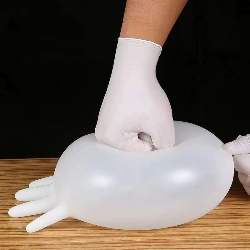 YUMARCH Nitrilhandschuhe Einweg in Weiß und Blau für Haushalt, Reinigung und Nagelstudio (20/100 Stück) - Bild 2
