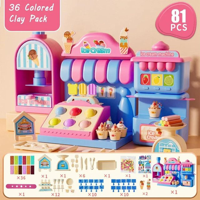 Yiran toy Bunte Knete Eiscreme, Rollenspiel, ab 3 Jahre - Bild 1
