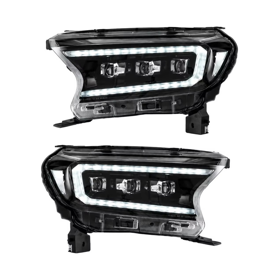 SHXI LED-Matrix-Projektionsscheinwerfer für Ford Ranger T6 Facelift 2015-2021 mit DRL und sequenziellem Blinker, Schwarzes Gehäuse, Linkslenker - Bild 2