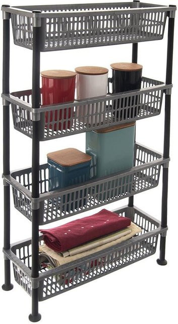 Schmales 4-stufiges Badezimmerregal von SuperMerchantEU in Grau, B/T/H: 50 x 19,5 x 83 cm - Bild 1
