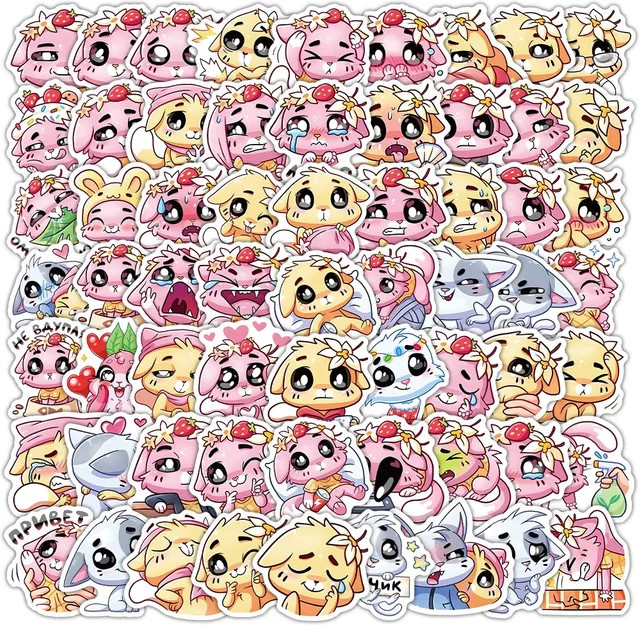 GOGOTU Kawaii Katze Aufkleber, 70-teiliges Set - Bild 1