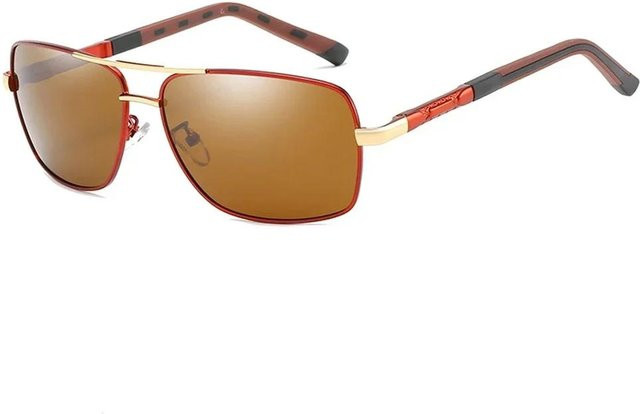 Yiran bag Sonnenbrille, Aluminium, Vollrand, rechteckig, braun, Unisex - Bild 1