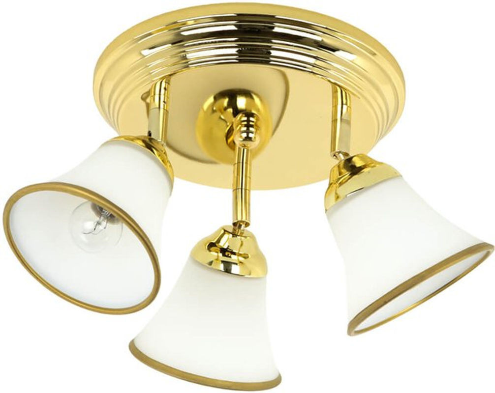 Jugendstil Deckenleuchte Grando in Gold Weiß Gelb mit 3x E14 Fassungen, Durchmesser: 40 cm, drehbar - Bild 1