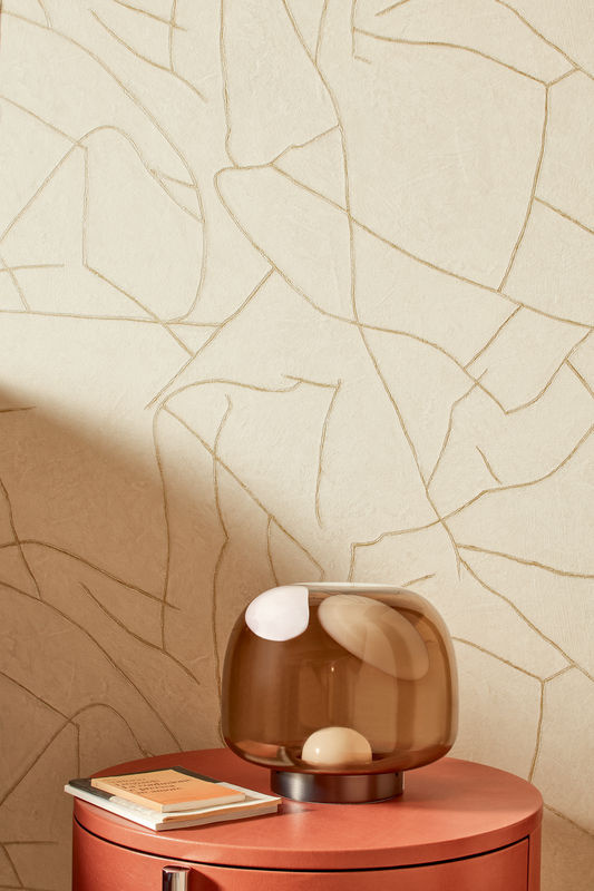 Élitis Tapete Kintsugi VP 1004 03 in Gold, Silber und Beige mit abstraktem Design aus Vlies und Vinyl - Bild 2