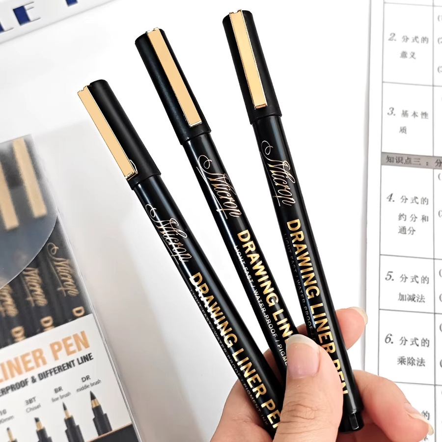 Haile Manga Marker Set mit Brush und Fine Nadelspitze in Schwarz für Skizzen und Kunstzeichnungen - Bild 5