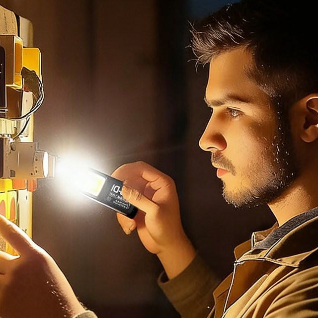 APWIKOGER Tragbare Arbeitsleuchte USB-C Wiederaufladbar, Mini-Taschenlampe für Camping und Notfälle, Schwarz - Bild 1