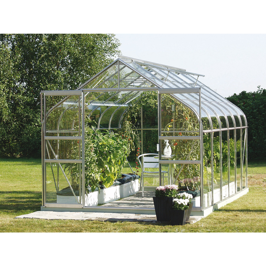 Vitavia Gewächshaus Diana 9900 in Silber mit Aluminiumrahmen, 9,9 m², ESG-Glas, Glockendach und Doppelschiebetür - Bild 2