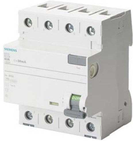 Siemens FI-Schutzschalter 5SV3646-3 RCD 63A 0,3A 400V in Weiß - Bild 1