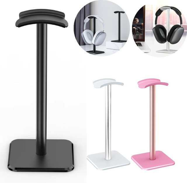 VODOOL Kopfhörerständer aus Aluminiumlegierung in Schwarz, platzsparender Headset-Halter und Desktop-Organizer - Bild 1