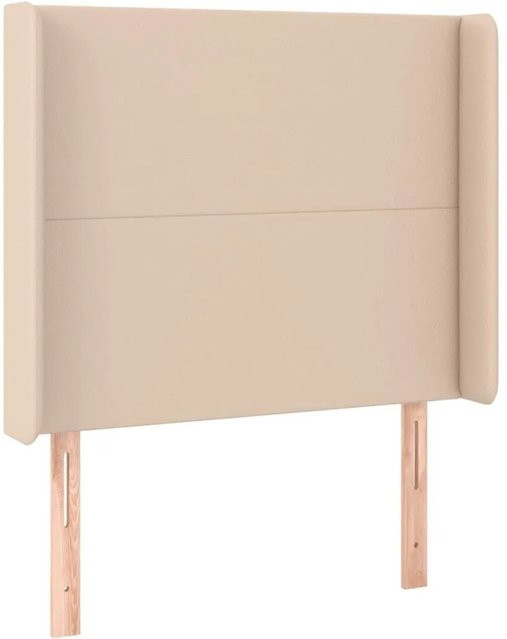 vidaXL Kopfteil mit Ohren in Cappuccino-Braun aus Kunstleder, Breite: 83 cm, Tiefe: 16 cm, Höhe: 118-128 cm - Bild 1