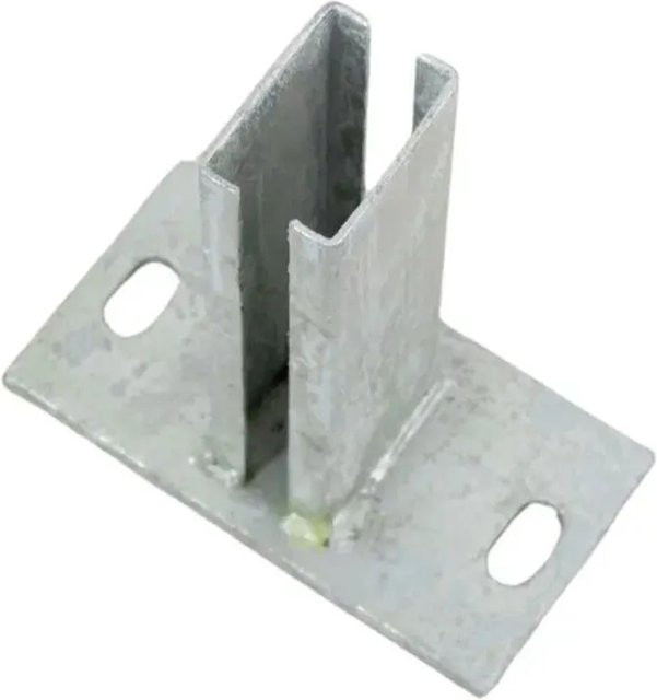 Galaflor Bodenplatte für 60x40 Pfosten, verzinkter Stahl, Farbe: Silber, B/T: 150 x 80 mm - Bild 1