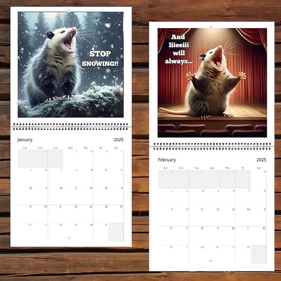 Screaming Possum Wandkalender 2026 im Landhausstil mit lustigen Tierdrucken - Bild 2