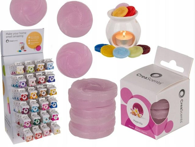 CreaScents Duftwachs-Melts Magnolia in Pink, 6 runde Scheiben für Brenner - Bild 1