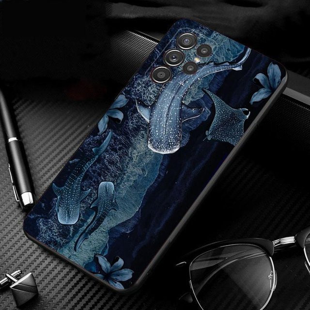 Handyhülle für Samsung Galaxy S26 S25 S24 S23 S22 Ultra Plus FE mit Meer Sommer Delfin Hai Schildkröte Motiv in Blau - Bild 1