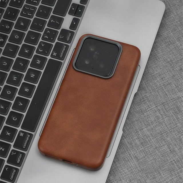 Magnetische Handyhülle aus Retro PU-Leder für Xiaomi Mi 14 Pro und Mi 15 in Blau oder Braun mit kabellosem Laden - Bild 1