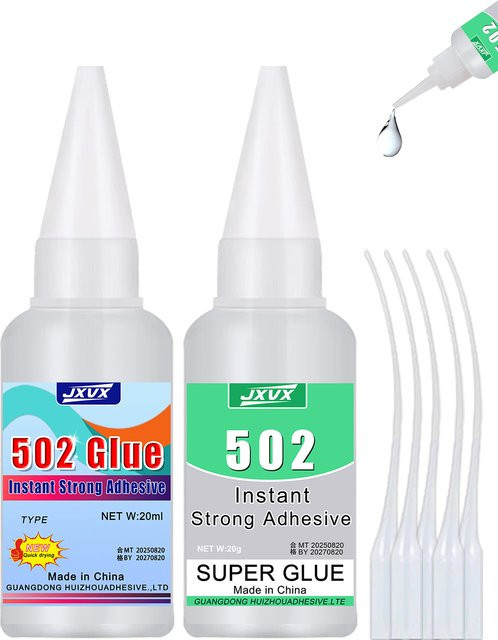 502 Flüssiger Cyanacrylat-Sofortkleber Superkleber für Metall, Kunststoff, Holz und Keramik in Transparent und Weiß - Bild 1