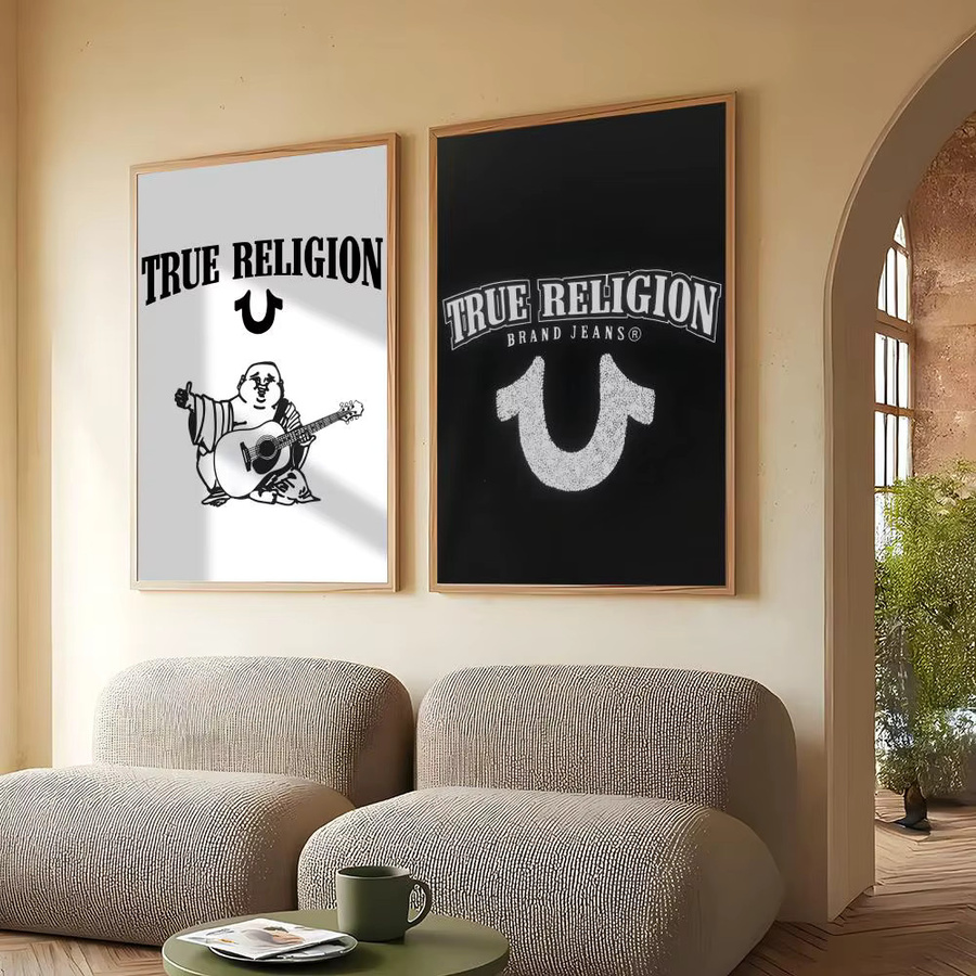 True Religion Wandkunst Poster in Schwarz, ästhetische HD-PVC Wanddekoration, Rechteckig, B: 20 cm, H: 15 cm - Bild 3