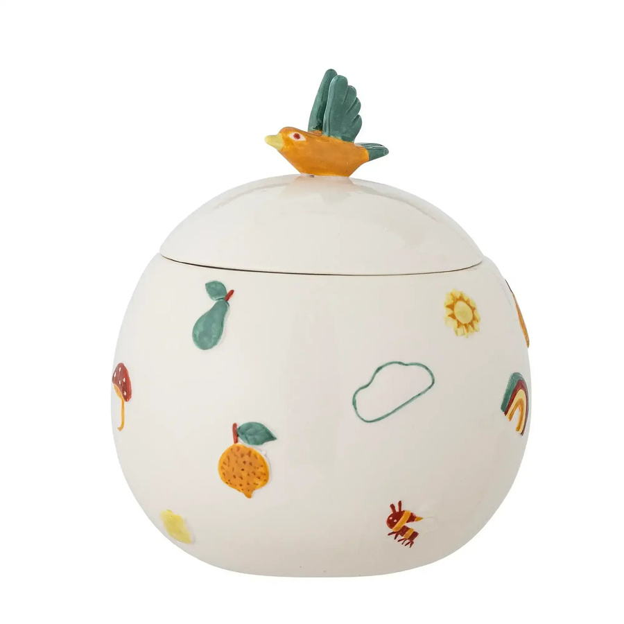 Bloomingville Mini Agnes Topf mit Deckel natur Durchmesser: 12 cm - Bild 1