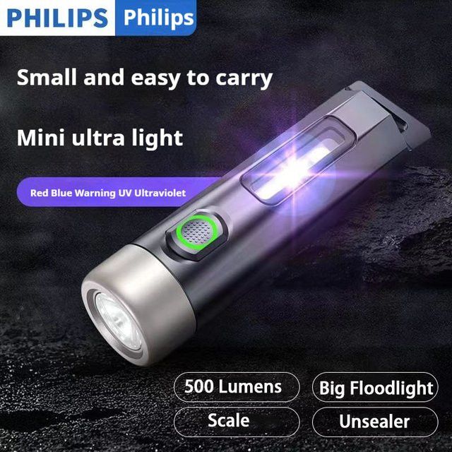 Philips SFL1121 EDC LED Taschenlampe wiederaufladbar für Schlüsselbund, Camping und Wandern - Bild 1