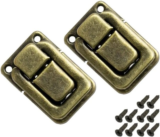 HMF 6492-VS1-S2 Spannverschluss aus Metall für Vintage Koffer, 2 Stück, Farbe Bronze, B/H: 38 x 25 mm - Bild 1