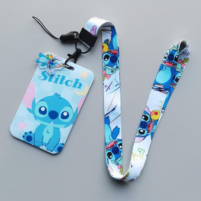 Stitch Kartenhalter mit Lanyard und Abzeichenclip in Blau von Yiran toy 1 - Bild 1