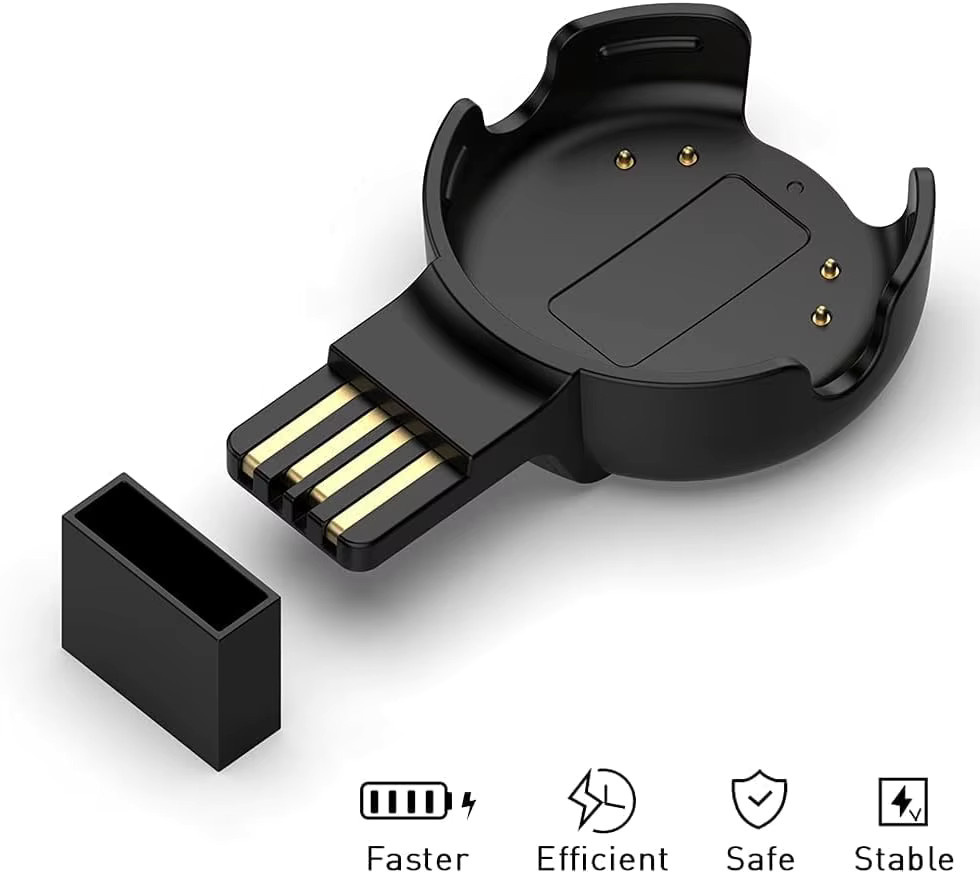 Fitcent USB-C Ladekabel in Schwarz für Polar Verity Sense und Polar OH1 Herzfrequenzsensor - Bild 4
