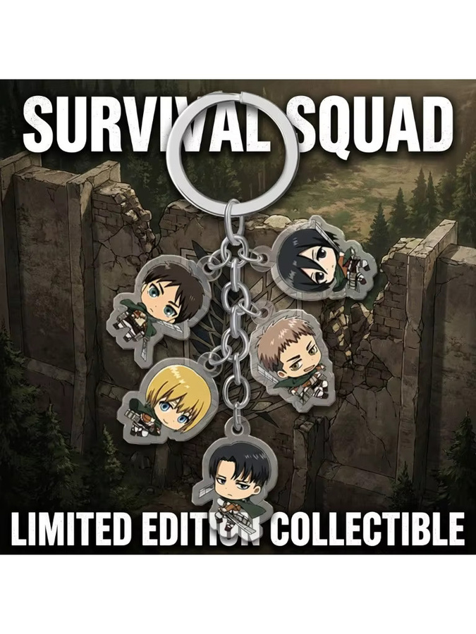 Bandai Attack on Titan Schlüsselanhänger Set, 5-teiliges Set, bunt/mehrfarbig - Bild 2