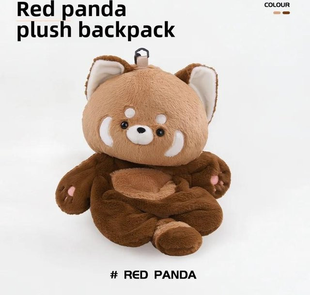 Binchi Keji Travel Cartoon Bär Rucksack, Plüsch / Textil, Braun - Bild 1
