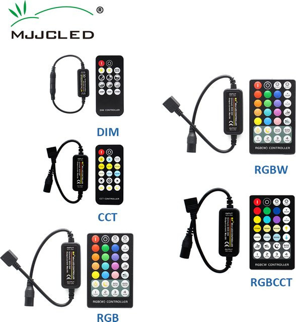 MJJCLED LED Controller mit RF Fernbedienung für RGB RGBW RGBCCT CCT LED Streifen in Schwarz - Bild 1