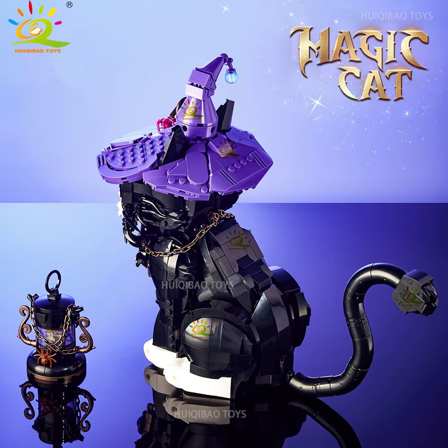 HUIQIBAO Halloween DIY Spukhaus Baustein Set mit Kürbis, Fledermaus und Tieren in Mehrfarbig - Bild 3