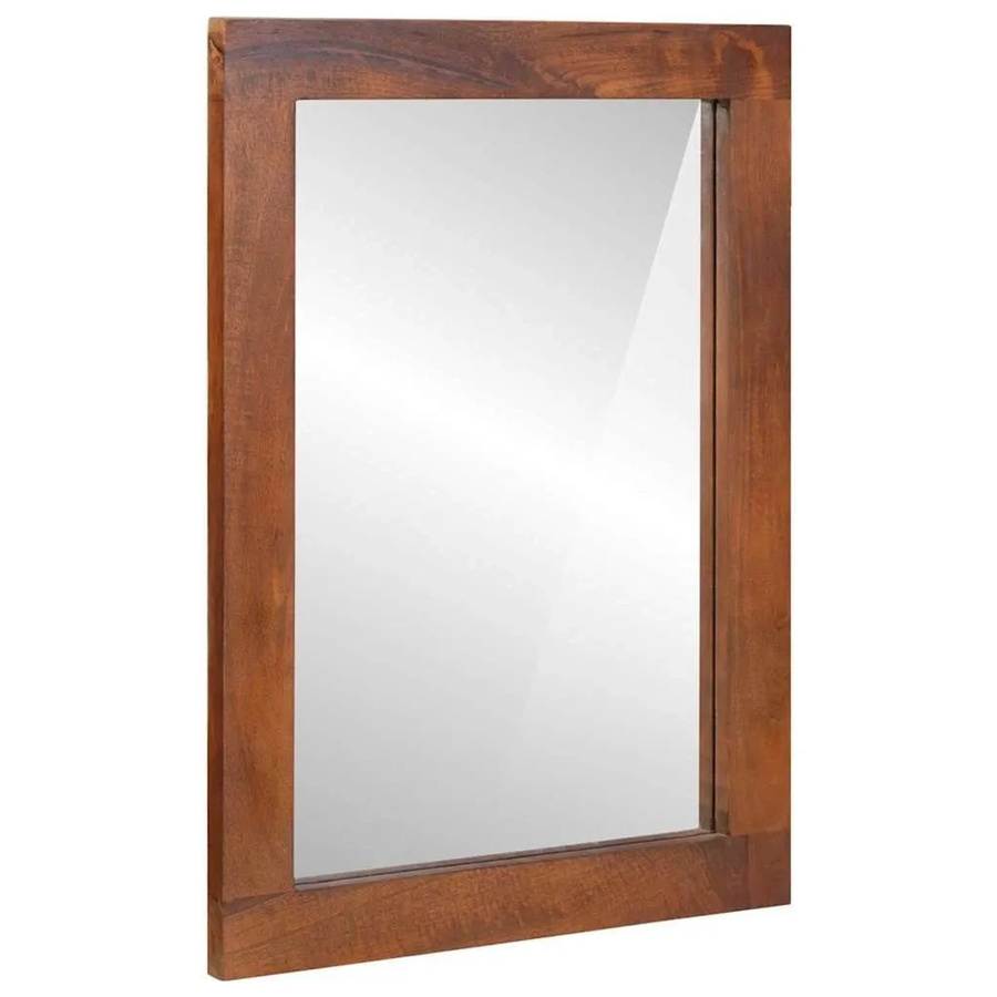 vidaXL Rechteckiger Wandspiegel in Braun und Silber, B/H/T: 50 x 70 x 2,5 cm - Bild 2