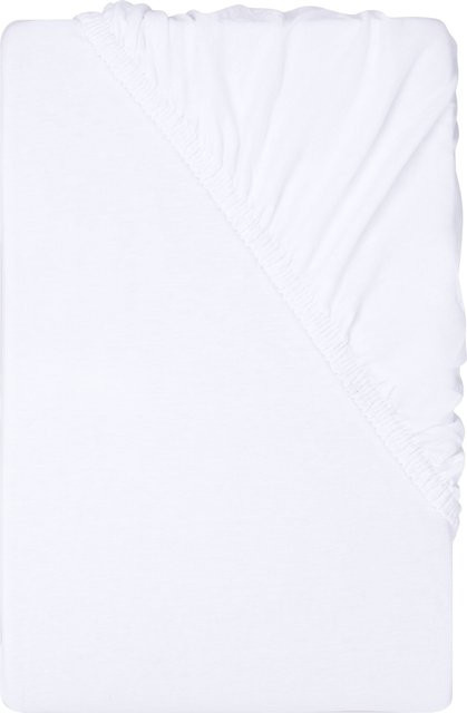 LIVARNO Jersey-Spannbettlaken in Weiß, B/T: 140 x 200 cm - Bild 1