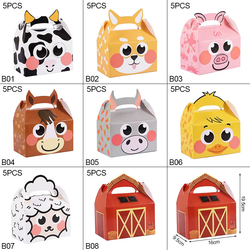 ZQNYCY 5er Set Dschungel Tier Candy Boxen Multicolor für Geburtstag und Baby Shower als Geschenkverpackung für Kinder - Bild 4