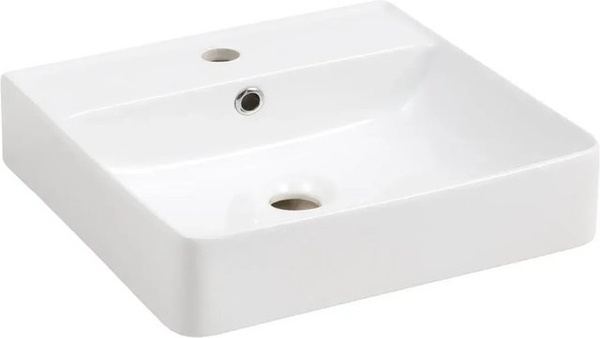 Fackelmann Aufsatzwaschbecken Vaida aus Keramik in Weiß, B/T/H: 41 x 41 x 11 cm