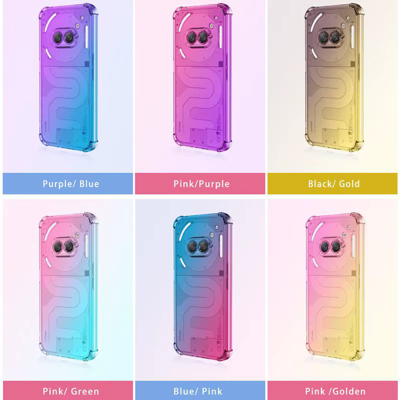 Stoßfeste TPU-Schutzhülle mit Farbverlauf für Nothing Phone 2a, 2a Plus oder Phone 2 in Transparent/Multicolor - Bild 2
