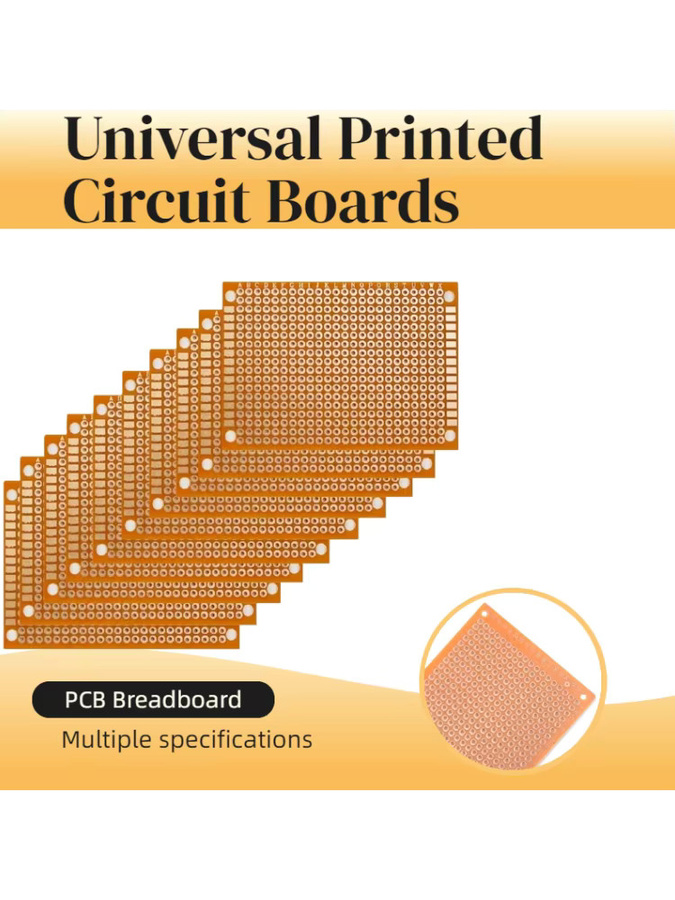 WLMLBWCJ Einseitige Universal Leiterplatten PCB Breadboard Protoboard DIY Set, Farbe: Gelb, Maße: 5 x 7 cm, 7 x 9 cm, 9 x 15 cm, Lochabstand: 2,54 mm - Bild 3