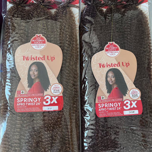 SHES BEAUTY 3X Springy Afro Twist Synthetisches Flechthaar, 16/24 Zoll, Damen - Bild 1